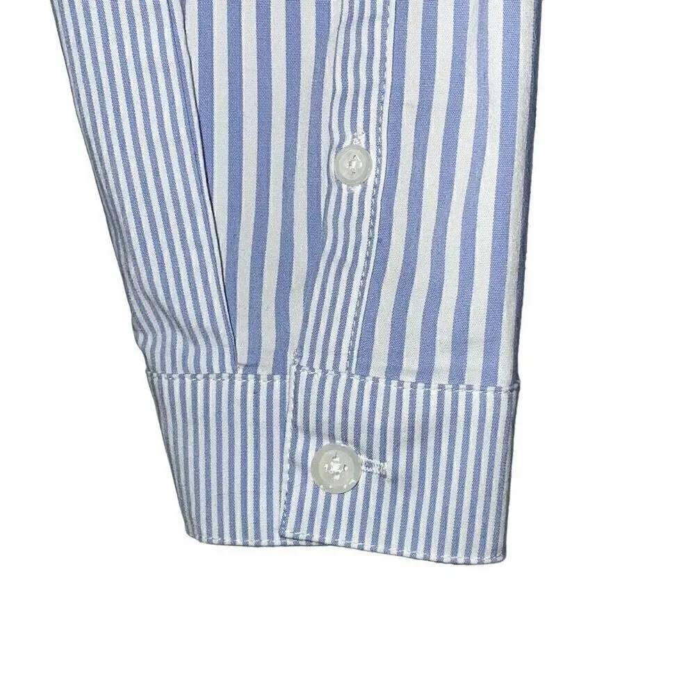 J.Jill striped blue and white classic shirt blouse size small petite